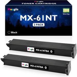 MX-60NT MX-61NT Black Toner Cartridge 2-Pack Replacement for Sharp