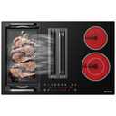 GASLAND Electric Downdraft Cooktop 31.5 Inch(80cm), 4 Burners Glass Radiant Stovetop 220V, 3-speed Max. 330 CFM Downdraft Exhaust