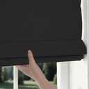 Changshade No Drill Roman Shades Cordless Blinds Blackout for Indoor Windows, Room Darkening Black Out Tension Rod No Hardware No Tools Inside Mount, Shade Size 36 Inches Wide 64 Inches High, Black