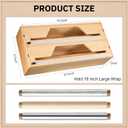 Wesiti 18 Inch Large Plastic Wrap Organizer & Dispenser with Cutter 2 in 1 Aluminum Foil Saran Wrap Butcher Parchment Paper Dispenser Bamboo Wall Mount Tin Wax Cling Organizer for Kitchen Countertop, about 20.5 x 9.5 x 5 inches
