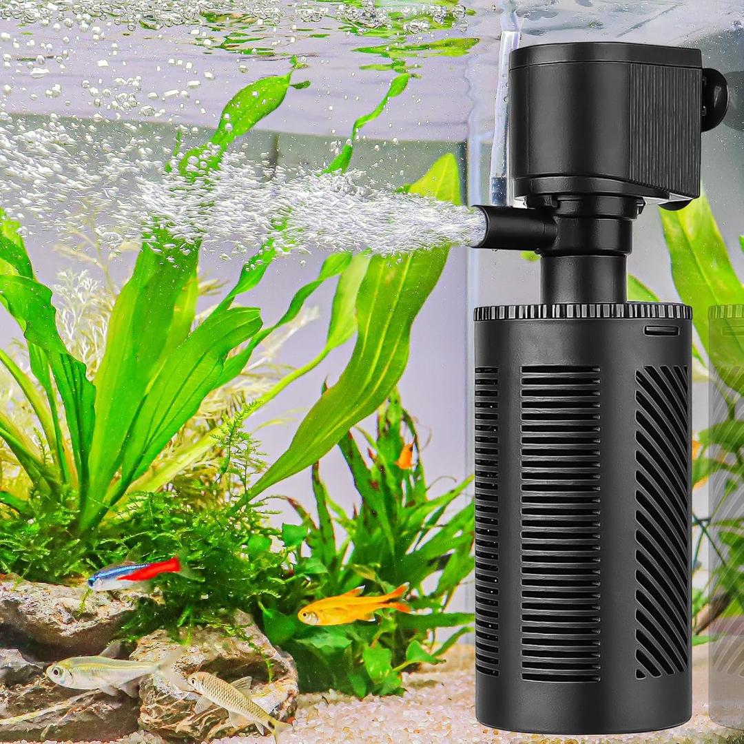 hygger 10-30 Gallon Submersible Aquarium Internal Filter In-Tank Filtration with Aeration for Saltwater and Freshwater Fish Tank Filters 210 GPH
