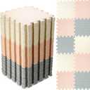 Nuanchu 60 PCS Kids Foam Puzzle Mat,White, Cream, Gray, 12 inches x 12 inches