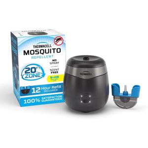 Thermacell E-Series Rechargeable Mosquito Repeller with 20 Mosquito Protection Zone; Bug Spray Alternative; Scent Free