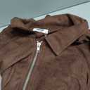 COOFANDY Men's Casual Suede Bomber Jacket Lightweight Full Zip Up Jackets Vintage Faux Leather Jacket, XXL, Brown