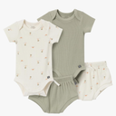 Modern Moments by Gerber Unisex Baby 4-pack Short-sleeve Bodysuits & Shortie Set, 3- 6 months