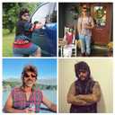 Men's 80s Mullet Wig Set, Retro Rocker Costume for Halloween, 80s Themed Party Cosplay (Black)