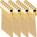 Liacere 360Pcs Plastic Spoons - 6.7 inch Heavy Duty Plastic Spoons-Heavyweight Gold Disposable Spoons-Gold Silverware for Halloween & Christmas And Daily Using & Thanksgiving