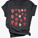 JINTING Strawberry Shirt for Women Cute Pink Graphic Tee Girls Fruit Lovers Shirts Garden Casual Summer Tee Tops, S