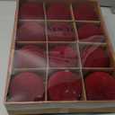 Senjie 3.15inch Burgundy Velvet Christmas Ornaments Balls Flocked Christmas Tree 12PCS Plastic Balls Xmas Hanging Ornaments Decoration Red