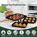Herogo Baking Sheet Pan Set, 96.71 Inch Nonstick Carbon Steel Cookie Sheet Bakeware Set for Oven, Multipurpose Kitchen Cookware 2 Pack, Non Toxic & Heavy Duty & Easy Clean-Small (Matte Black)