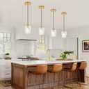 Brushed Gold Pendant Light Fixtures, Thick Hammered Glass Pendant Lights Kitchen Island 3 Pack Modern Hanging Light Hallway Ceiling Light Fixtures Mini Pendant Lights for Bathroom Dining Room