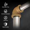 Everflow CSSM1121 1-1/2 in. x 1/2 in. No Lead 90-Degree Reducing Elbow with Female Threaded Ends, Brass Construction, Higher Corrosion Resistance Economical & Easy to Install, 5