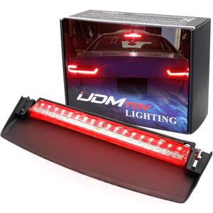 iJDMTOY OEM-Spec Red Lens Full LED Rear Windshield High Mount Third Brake Light Bar Assembly Compatible With 2008-2017 Audi A5 S5 2-Door Coupe