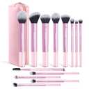 MAANGE 13 PCS Makeup Brushes Professional Make Up Brushes Premium Synthetic Powder Concealers Brushes Travel Makeup Brush Set with Case (Pink)