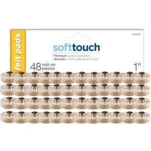softtouch 1" Round Nail On Heavy Duty Felt Furniture Pads for Wood Furniture, Protect Hard Floor Surfaces from Scratches, Beige (48 Pack)