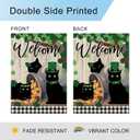 DLZDN St Patricks Day Black Cat Garden Flag Shamrocks Clovers Garden Flag 1218 Inch Double Sided Buffalo Plaid Farmhouse Welcome Yard Flag Holiday Outdoor Decor