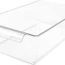 2Pack 2-Tier Bathroom Storage Organizer, Clear Under Sink Organizers Kitchen Vanity Counter Storage Container, Medicine Cabinet Drawers Bins, Pull-Out Organization with Track for Pantry