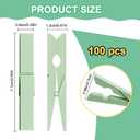 100Pcs Clothes Pins Wooden, 2.9 Inch Light Green Clothespins, Colorful Clothespins for Hanging Clothes Crafts Picture Pastel Laundry Clips Cheer