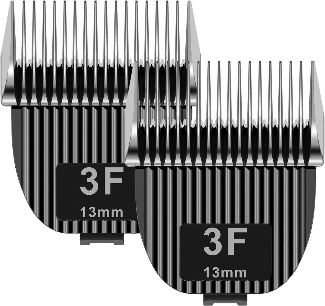 YAZIYIR 2 Pack Dog Grooming Replacement Blades Compatible with ONEISALL Dog Low Noise Dog Clipper & Dog Hair Vacuum Clipper,Made of Stainless Steel Pet Clipper Blade (Size 3F 1/2"(13mm))
