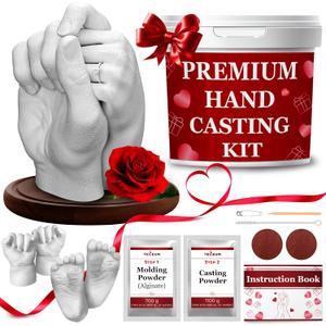 TECEUM Hand Casting Kit  Unique Gift for Babies & Adults  Ideal DIY Gift for Your Loved Ones, Couples, Family  For Wedding, Anniversary, Baby Shower, Mothers Day, Christmas  Romantic Gifts  Kit1 (White)