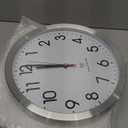 Atomic Analog Wall Clock, 14Inch Radio Controlled Sets Automatically Wall Clock, Aluminum Frame WallClock for Home, School, or Office (White)