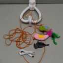 Interactive Cat Toys for Indoor Cats: Automatic Flying Bird Feather Wand Chase Exercise Enrichment Stimulation, USB Rechargeable Durable Safe Hanging Toy for Bored Kittens Adult Multi Cat Households (White)