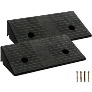Rubber Curb Ramps for Driveway Curb Ramp 3.1 Inch Rise 2 Pack Threshold Ramp for Low Cars Ramps for Lawn Mower to Shed 7000lbs Load Capacity