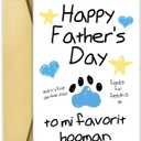 2 x OJsensai Cute Pet Fathers Day Card, Happy Fathers Day Gift from Cat Dog, Lovely Gift Ideas for Pet Lovers Owners