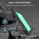 Fintie Shockproof Case for Samsung Galaxy Tab A11+ Plus 11 Inch 2025/ A9+ Plus 2023, Tuatara Rugged Unibody Hybrid Bumper Kickstand Cover Built-in Screen Protector, Black