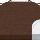 D-Shaped Chair Cushions, 2" Thick Dining Chair Pads with Ties and Removable, Machine-Washable Cover, 17" x 16", Brown