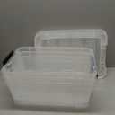 IRIS USA 4-Pack Storage Bins with Lids, 13 Quart, Made in USA Stackable See-Through Organizing Solution Latches Durable Nestable Containers Secure Pull Handle, BPA-Free Plastic (Clear)