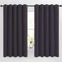 NICETOWN Blackout Bedroom Curtains 66 inches Long, Grommet Room Darkening Thermal Insulated Window Treatments for Home Office/Kids Room, Greyish Purple, 2 Panels, W66 x L66