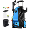 Electric Pressure Washer, 5000 PSI 4.0 GPM Heavy Duty Power Washer Electric Powered with Foam Cannon, 4 Nozzle Tips,33FT Hose and Soap Bottle for Home/Cars/Driveways/Patios/Decks/Fences(Blue)