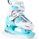 Adjustable Ice Skates for Kids Girls Boys, Kids Ice Hockey Skates for Beginners Ages 4-12, Toddler Ice Skating Shoes with Safety Ankle Support and Soft Padding for Outdoor & Ice Rink (Snow Blue)