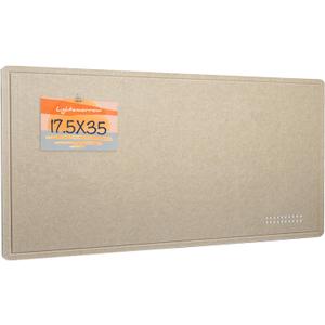 Bulletin Board, 35 x 17 1/2 inches Felt Board - Decorative Pin Board, Cork Board Alternative for Wall, Foldable Self-Adhesive Vision Board Prayer Board with 20 Pushpins Beige Brown