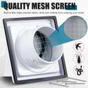 Gisafai 4'' Dryer Vent Cover Outside Walls External Extractor Fan Exhaust Vent Cap Stainless Steel Hood Cushioned Non Return Flap with Sealing Gasket Grille Screen(White)