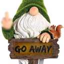 ASAWASA Gnomes Decorations for Yard with Solar LED Light,Large Outdoor Funny Garden Lawn Gnome Decor(Tall 10 Inches)