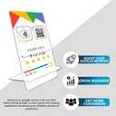 NFC Review Tap Stand  Smart Social Media & Business Card Alternative  NFC Tag & QR Code  Compatible with Google Review System, for All Smart Phones  Boost SEO, Engagement & Visibility (3 Stand)