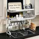 MAJALiS 3 Tier Extra Large Stainless Steel Over The Sink Dish Drying Rack