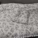 Baby Lounger | Organic Cotton Infant Lounger | Reversible, Adjustable & Portable Floor Lounger |Supervised Use | Soft, Breathable, Washable Cover - Star Collection (Travel Gray)