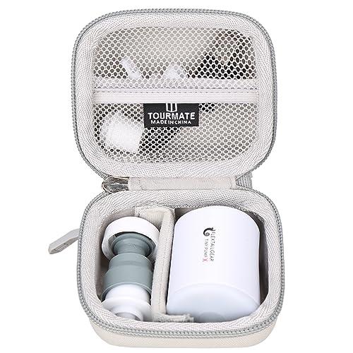Tourmate Hard Case Compatible for FLEXTAILGEAR Tiny Pump X, for FLEXTAILGEAR Tiny Air Pump 2X, Holder Case with Mesh Pocket for 5Pcs Nozzle and Accessories (Grey, Case Only)