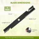 103-6403 103-6403-S Hi Lift Mower Blade Compatibles with Ex mark 60"" Deck, 103-6383, 103-6383-S High Lift Heavy Duty Blade Compatibles with Laser HP, Laser Z, Laser Z E, Laser Z S, 3 Pack
