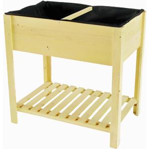 Elevated Wooden Garden Bed with Breathable Non-Woven Fabric and Slatted Bottom, Perfect for Raised Flower and Vegetable Planting (L)