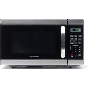 Farberware 1.1 Cu. Ft. Countertop Microwave Oven  1000 Watt Power, Auto Cook Settings, Defrost, Easy Clean and Child Safety Lock - Stainless