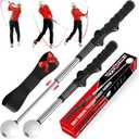 Tempo Stick Golf for Right Hand, Retractable Golf Swing Training Aid with Arm Band, Telescopic Club Indoor & Outdoor Practice Warm-Up Golf Swing Trainer for Golfer Beginner Men Woman Golf Gift