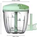 Cambom Manual Food Chopper Vegetable Cutter, Hand String Vegetable Chopper Onions Cutter for Vegetable Fruits Nuts BPA Free Food Safe Material, 900ml Green