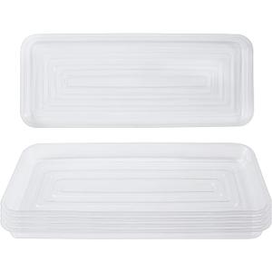 Idyllize Rectangular 5 Pieces of 15 by 6 Inch Clear Thick Plastic Heavy Duty Sturdy Plant Saucer Drip Trays for pots, Window Sills and Window Shelf (15"x6") (Rectangle)