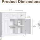 ChooChoo Buffet Cabinet, Coffee Bar with Drawers and Doors, Sideboard Storage with Shelves for Kitchen, Dining Room, Living Room, White