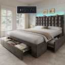 YITAHOME Queen Size Bed Frame with 3 Storage Drawers and RGB LED Lights