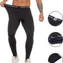 SS COLOR FISH Men Compression Pants Athletic Baselayer Workout Legging Running Tights for Men (Black, XL)